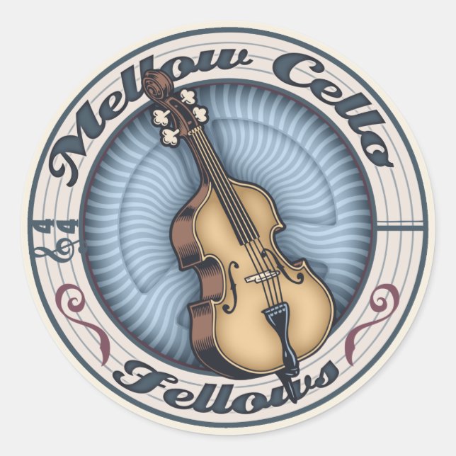 Mellow Cello Fellows Runder Aufkleber (Vorderseite)