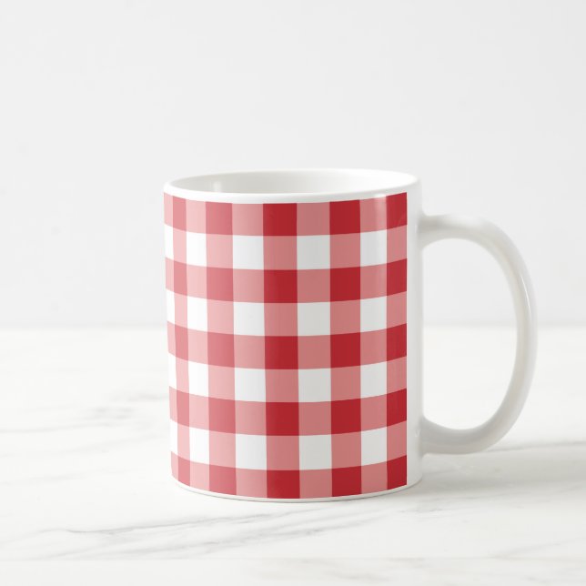 Mellow Classic Gingham - red white check plaid. Kaffeetasse (Rechts)