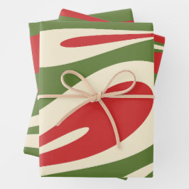 Mellow Flow Retro Weihnachten Abstrakte Muster Geschenkpapier Set