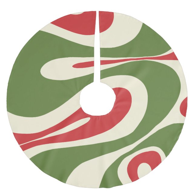 Mellow Flow Trippy Abstraktes Weihnachtsmuster Polyester Weihnachtsbaumdecke (Vorderseite)