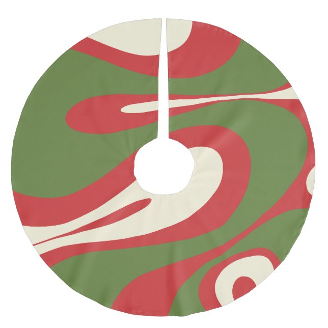 Mellow Flow Trippy Abstraktes Weihnachtsmuster Polyester Weihnachtsbaumdecke (Vorderseite)