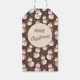 Mellow Snowmen - Frohe Weihnachtsschneemann rot v2 Geschenkanhänger
