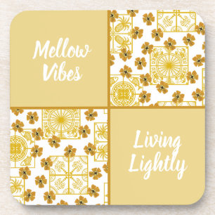 Mellow vibes lebend leicht Sommerthema Getränkeuntersetzer