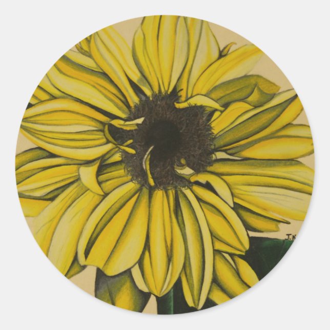 Mellow Yellow von Jenny Koch Runder Aufkleber (Vorderseite)