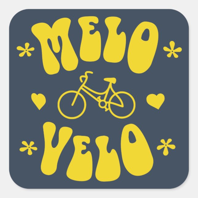 Melo Velo Quadratischer Aufkleber (Vorderseite)