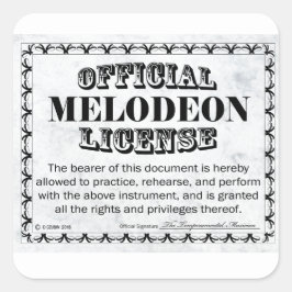 Melodeon License Square Aufkleber