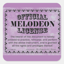 Melodeon License Square Aufkleber