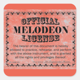 Melodeon License Square Aufkleber