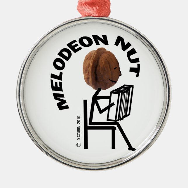 Melodeon Nut Silbernes Ornament (Vorne)