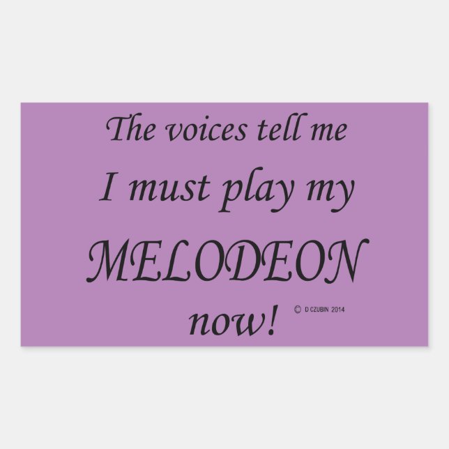 Melodeon Voices Dit Doit Jouer Sticker Rectangulai (Devant)
