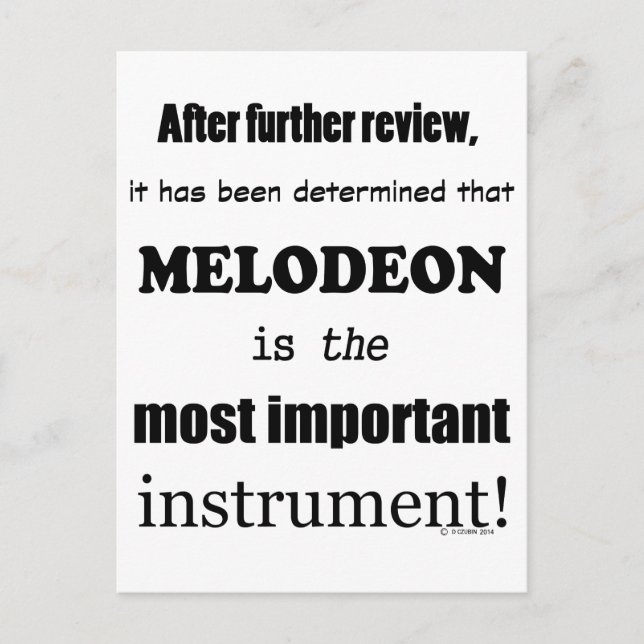 Melodeon wichtigstes Instrument Postkarte (Vorderseite)