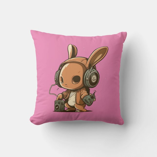 Melodic Bunny: Eine musikalische Reise Kissen (Vorderseite)