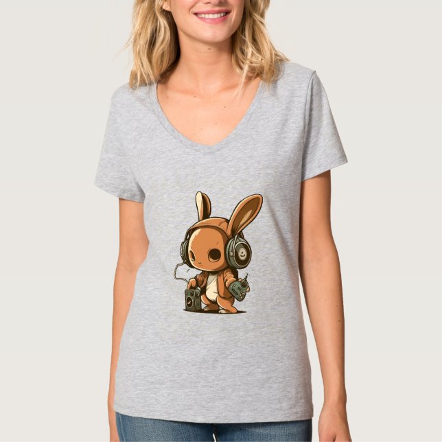 Melodic Bunny: Eine musikalische Reise T-Shirt (Vorderseite)