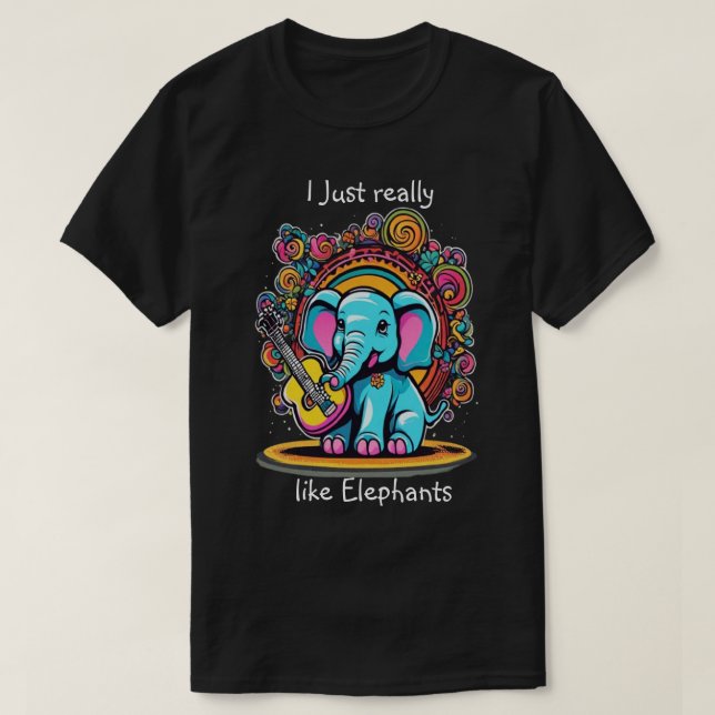 Melodic Trunk Serenade I mag Elefanten wirklich T-Shirt (Design vorne)