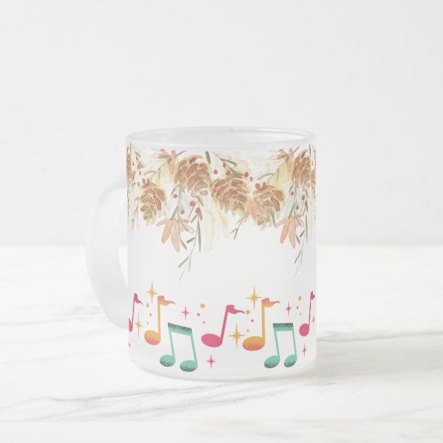 Melodie der Natur: Musikalische Notizen mit braune Mattglastasse (Vorderseite Links)