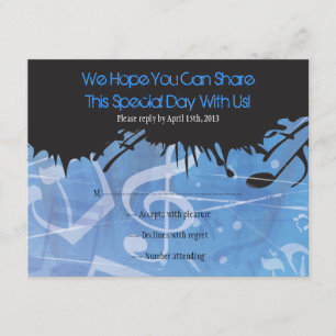 MELODIE der TORAH Bar-Schläger Mitzvah RSVP Karte