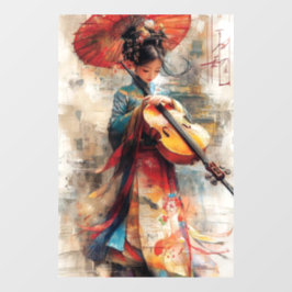 Melodie der Tradition: Die Harmonie von Kunst und  Fensteraufkleber