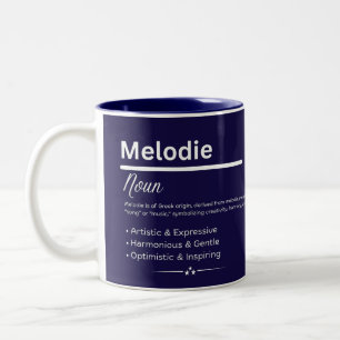 Melodie, Mädchen Personalisierter Name Definition Zweifarbige Tasse