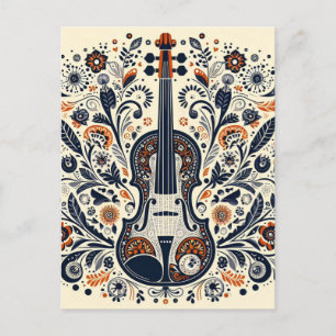 Melodie-Sticker für den Nationalen Violintag mit F Feiertagspostkarte