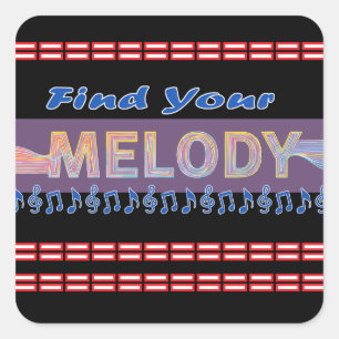 Melodie T - Shirt Quadratischer Aufkleber
