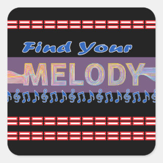 Melodie T - Shirt Quadratischer Aufkleber