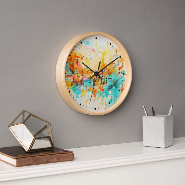 Melodie von Farben und Musiknoten Uhr (Büro)