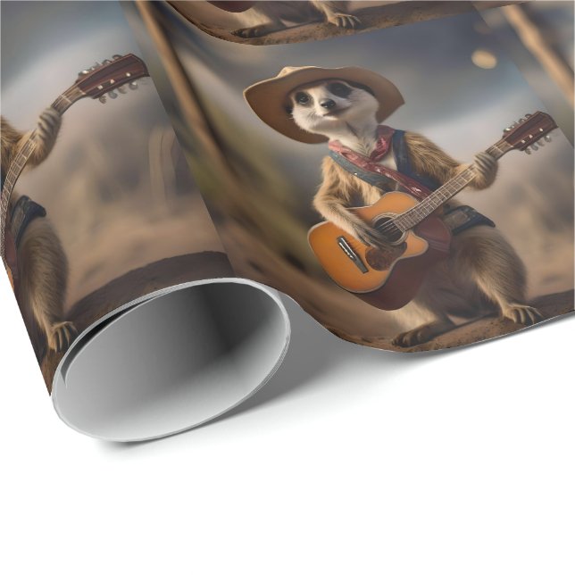 Melodien der Savanna A Meerkat Guitar Serenade, Geschenkpapier (Rolleneckpunkt)