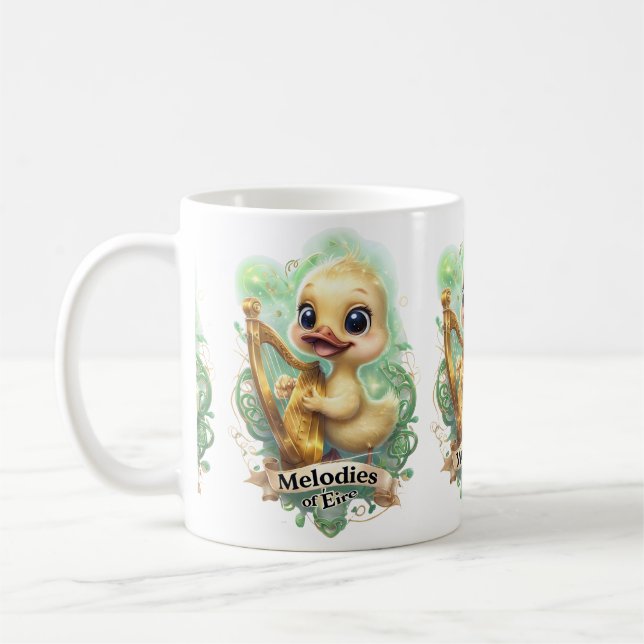Melodien of the Éire" Kawaii Duck spielen Harp Kaffeetasse (Links)