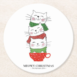 Melodien Weihnachten Drei Katzen Cup Scarves Niedl Runder Pappuntersetzer