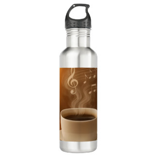 "Melodies in Steam: Musical Coffee Cup Art Mug" Edelstahlflasche