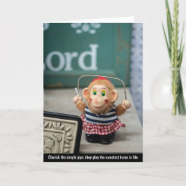 Melodische Erinnerungen Vintager Affe Dankeskarte