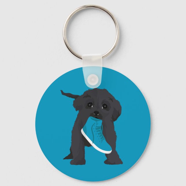 Melody der Affenpinscher Welpenstiefel Schlüsselanhänger (Vorderseite)