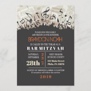 MELODY der TORAH Bar Bat Mitzvah Einladung