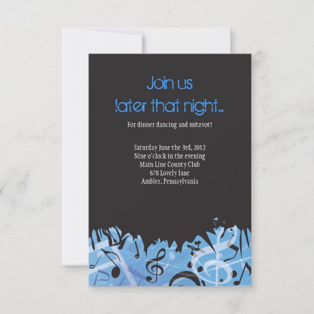 MELODY der TORAH Bar Bat Mitzvah Party Card Einladung (Vorderseite)