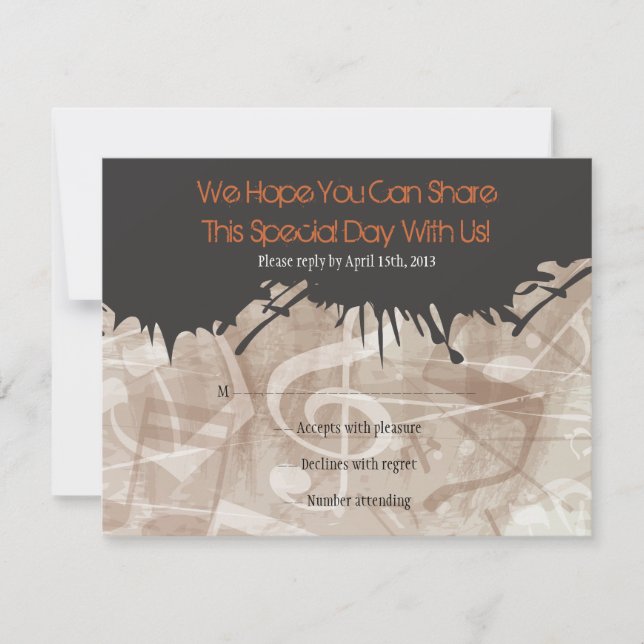 MELODY der TORAH Bar Bat Mitzvah Reply Card RSVP Karte (Vorderseite)