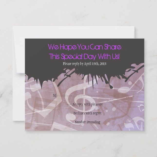 MELODY der TORAH Bar Bat Mitzvah Reply Card RSVP Karte (Vorderseite)