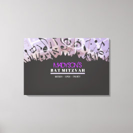 MELODY DES TORAH Bar Bat Mitzvah Sign in Board Leinwanddruck