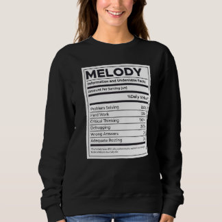 Melody-Ernährungsinformation Problem lösen Sweatshirt