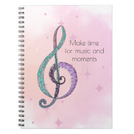 Melody in Line & Color treble clef notebook Notizblock