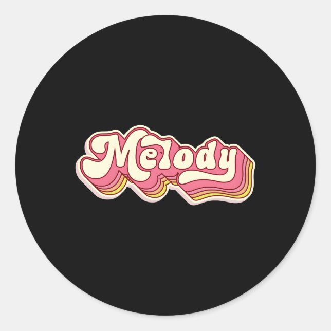 Melody Name Personalisiert Vorname Nachname Runder Aufkleber (Vorderseite)
