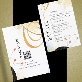 Melody Poetic Watercolor Details Card RSVP Karte