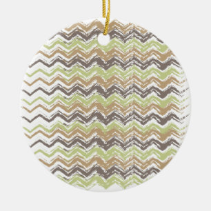 Melon Brandy Scribble ZigZag Muster Keramik Ornament