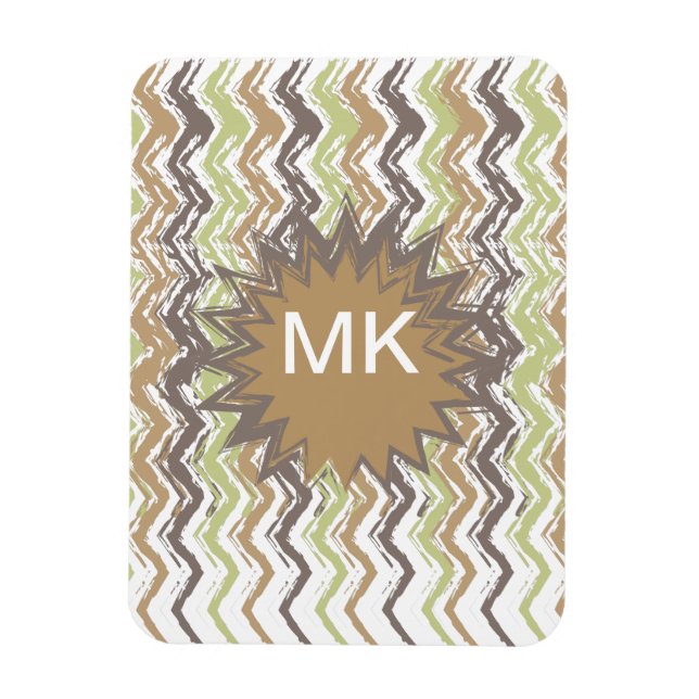 Melon Brandy Scribble ZigZag Muster Magnet (Vertikal)