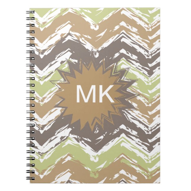 Melon Brandy Scribble ZigZag Muster Notizblock (Vorderseite)