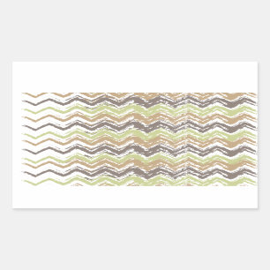 Melon Brandy Scribble ZigZag Muster Rechteckiger Aufkleber