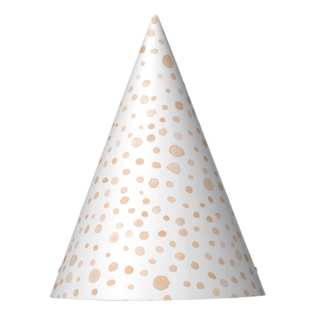 Melon Confetti Watercolor Dots Party Hat Partyhütchen (Vorderseite)