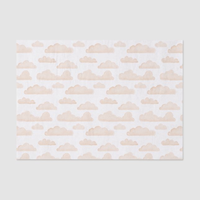 Melon Dreamtime Watercolor Clouds Tissue Seidenpapier (Vorderseite)