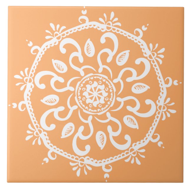 Melon Mandala Fliese (Vorderseite)