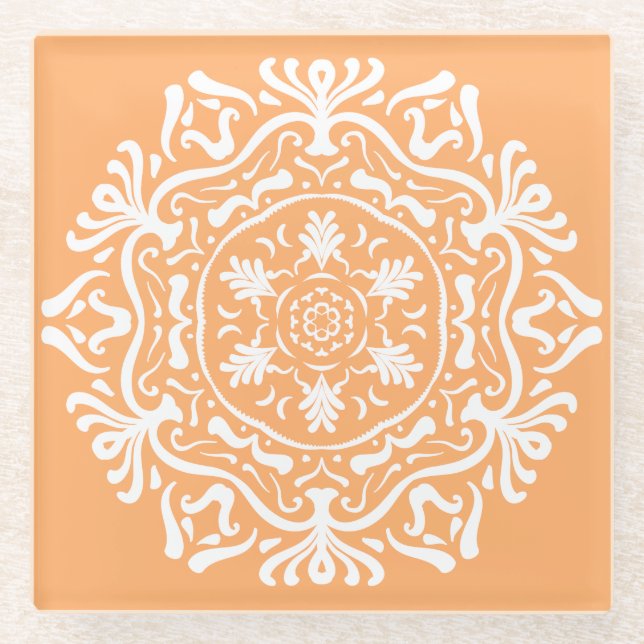 Melon Mandala Glasuntersetzer (Vorderseite)