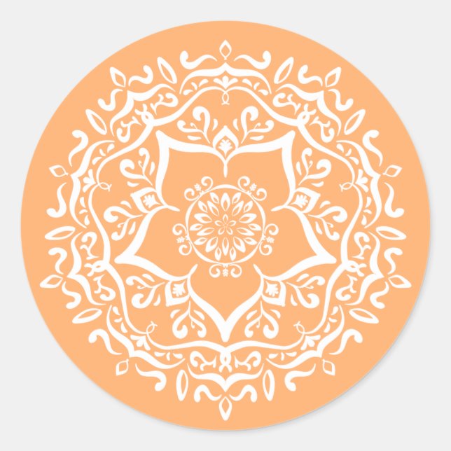 Melon Mandala Runder Aufkleber (Vorderseite)